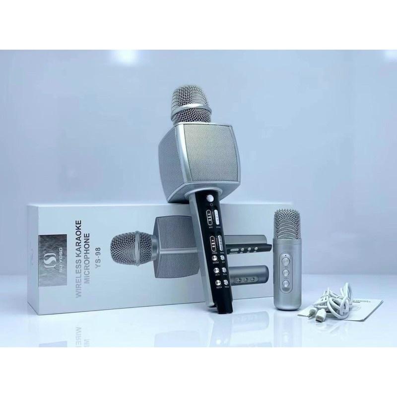 Combo 2 Micro Karaoke Bluetooth YS98 Song ca kèm loa không dây giả giọng nói -Kèm micro song ca - Bảo Hành 12 tháng