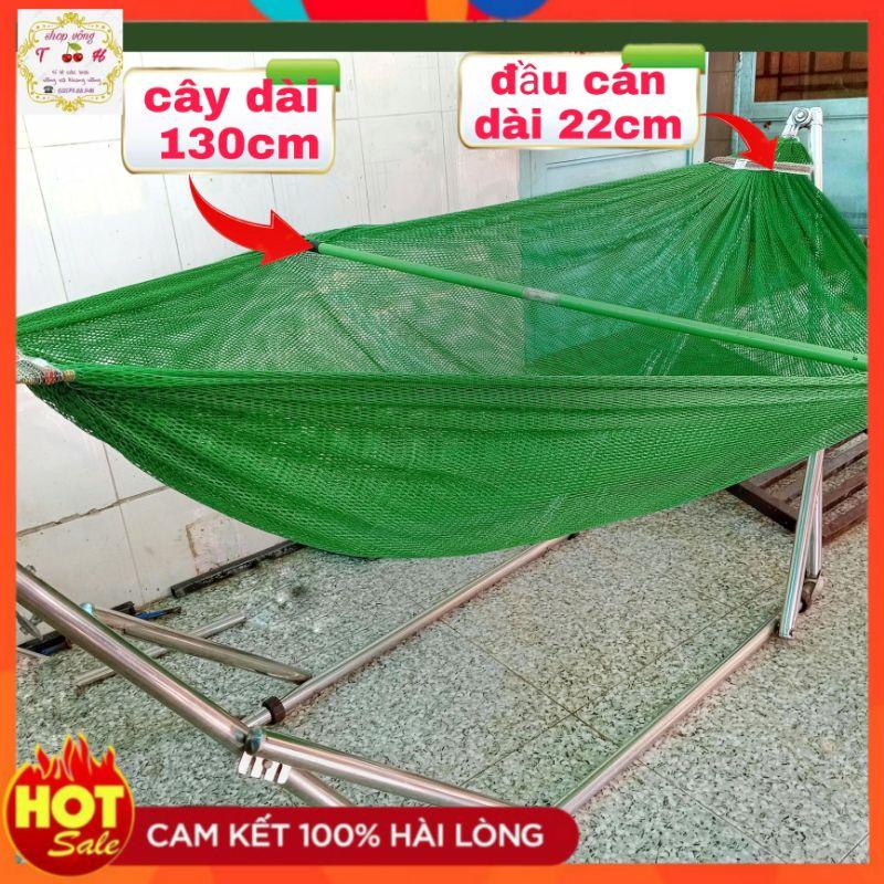 Lưới võng xếp cán gỗ 2 lớp cao cấp, chất vải dày mềm rộng, dài 235cm hàng đẹp