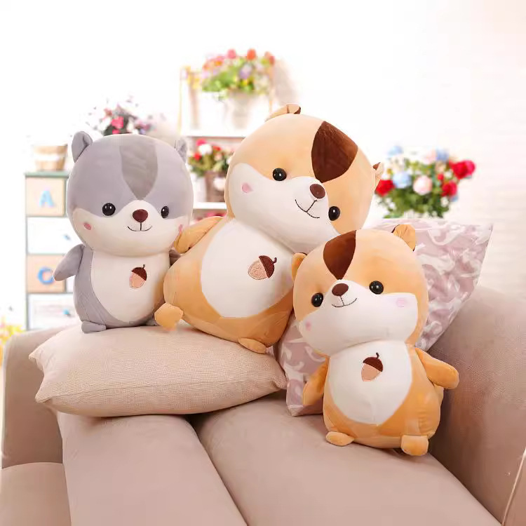 Gấu bông con sóc dễ thương, sóc con đáng yêu siêu cute (25cm---&gt;38cm) vải miniso 4 chiều mềm mại cao cấp, an toàn cho trẻ nhỏ