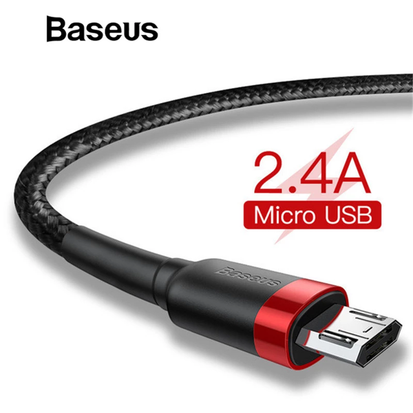 Cáp sạc nhanh Baseus Cafule micro usb cho android - dây sạc 2.4A bọc dù chống đứt - hàng chính hãng