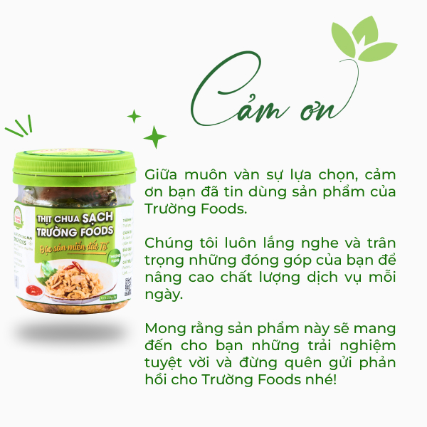 Combo 3 Hộp Thịt Chua Thượng Hạng Trường Foods 180g/Hộp