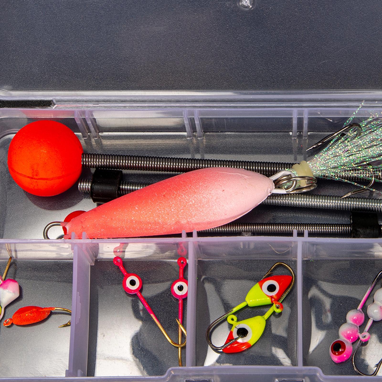 Winter Fishing Set Ice Fishing Jigs with Carbon Steel Hooks Portable