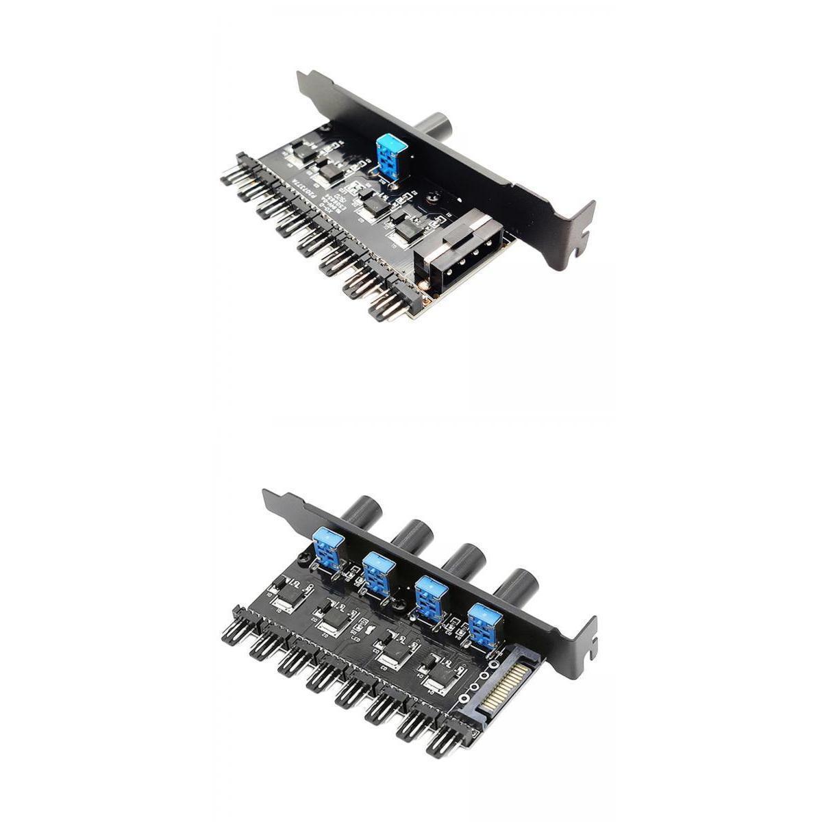2 Pcs Computer PC Case Cooling Fan Hub Regulator Controller 3 4D+SATA