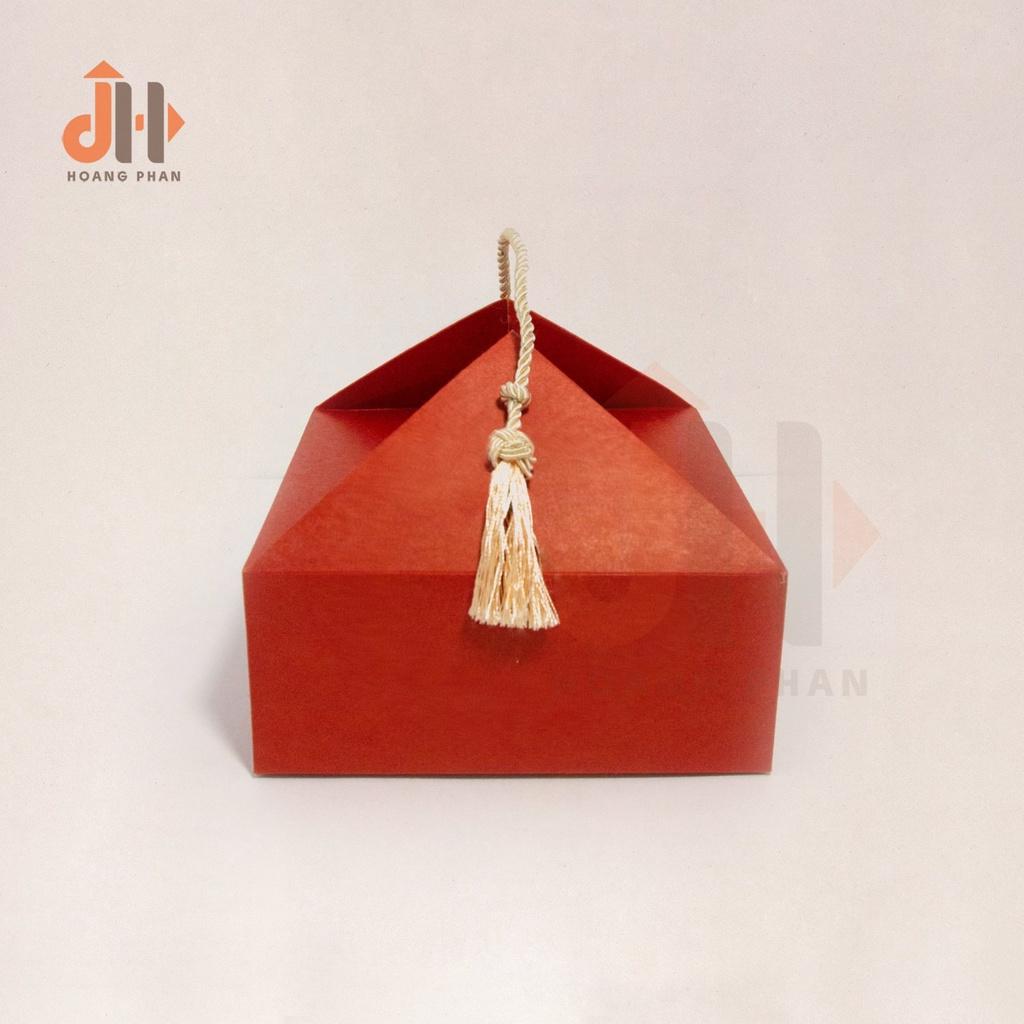 Hộp Quà Giấy Cói Origami Có Dây Thắt Tua Rua