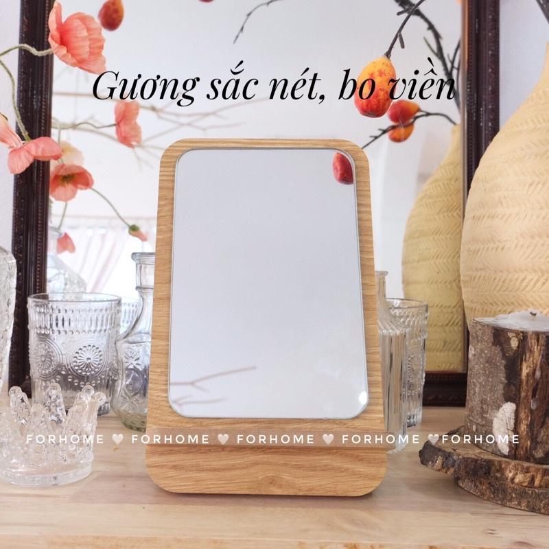 Gương Soi Để Bàn Trang Điểm Gỗ Mini ️ ️HÌNH THỰC TẾ ️ Sản phẩm của Nội Thất FOR HOME