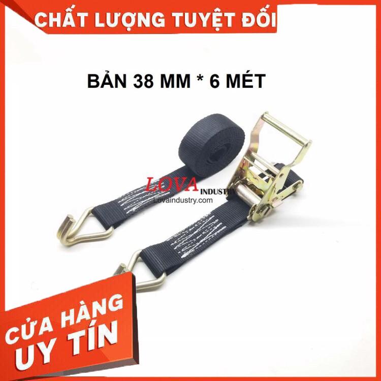 Dây cảo chằng hàng Dài 6 mét Bản 38mm – 2000kg móc J 2 TẤN - CÁP THÉP THÁI BÌNH VINA