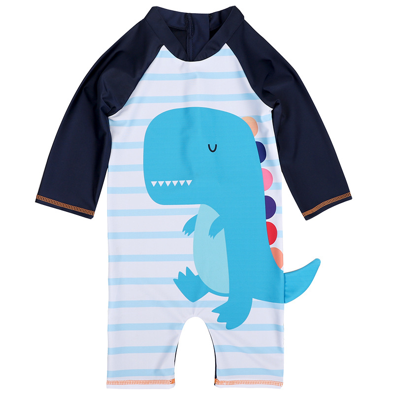 Đồ bơi size nhỏ cho bé trai, có kèm mũ, size từ 6m , mẫu liền thân giữ ấm, chất bơi đẹp, dày dặn, hình khủng long dễ thương | BT08