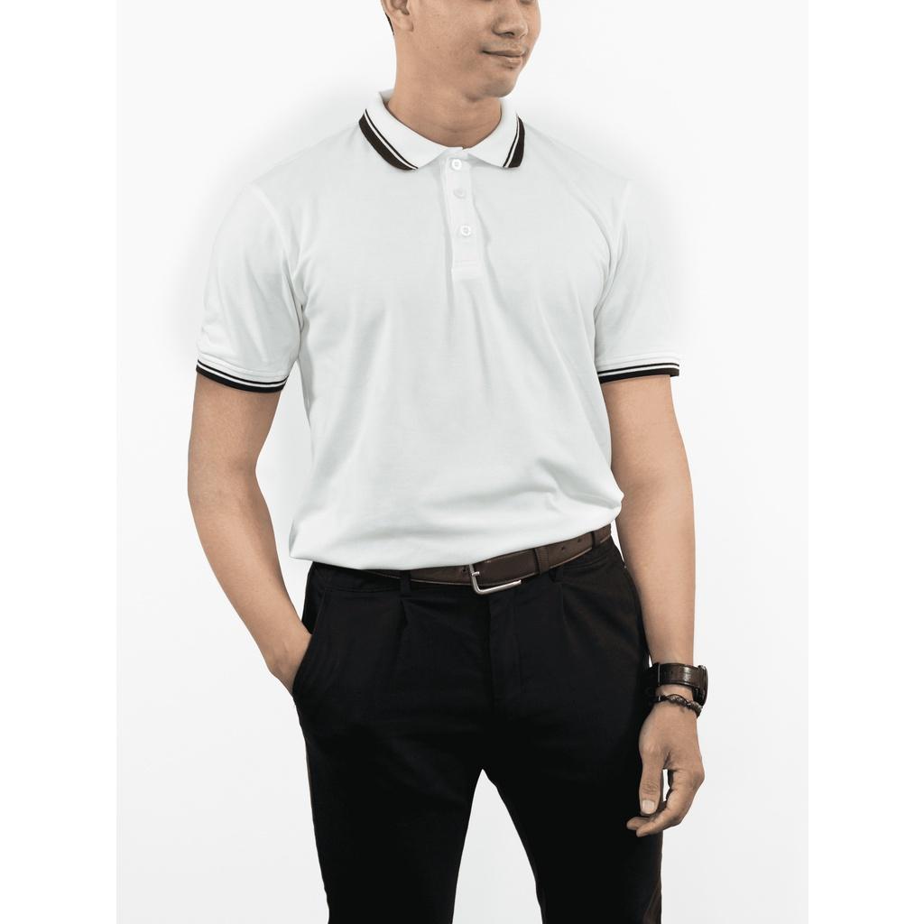 Áo Polo Trắng Cổ Viền Đen