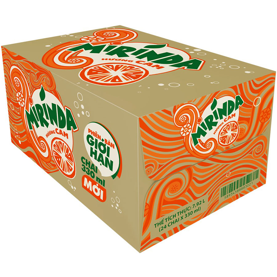 Thùng 24 Chai Nước Ngọt Có Gas Mirinda Cam
