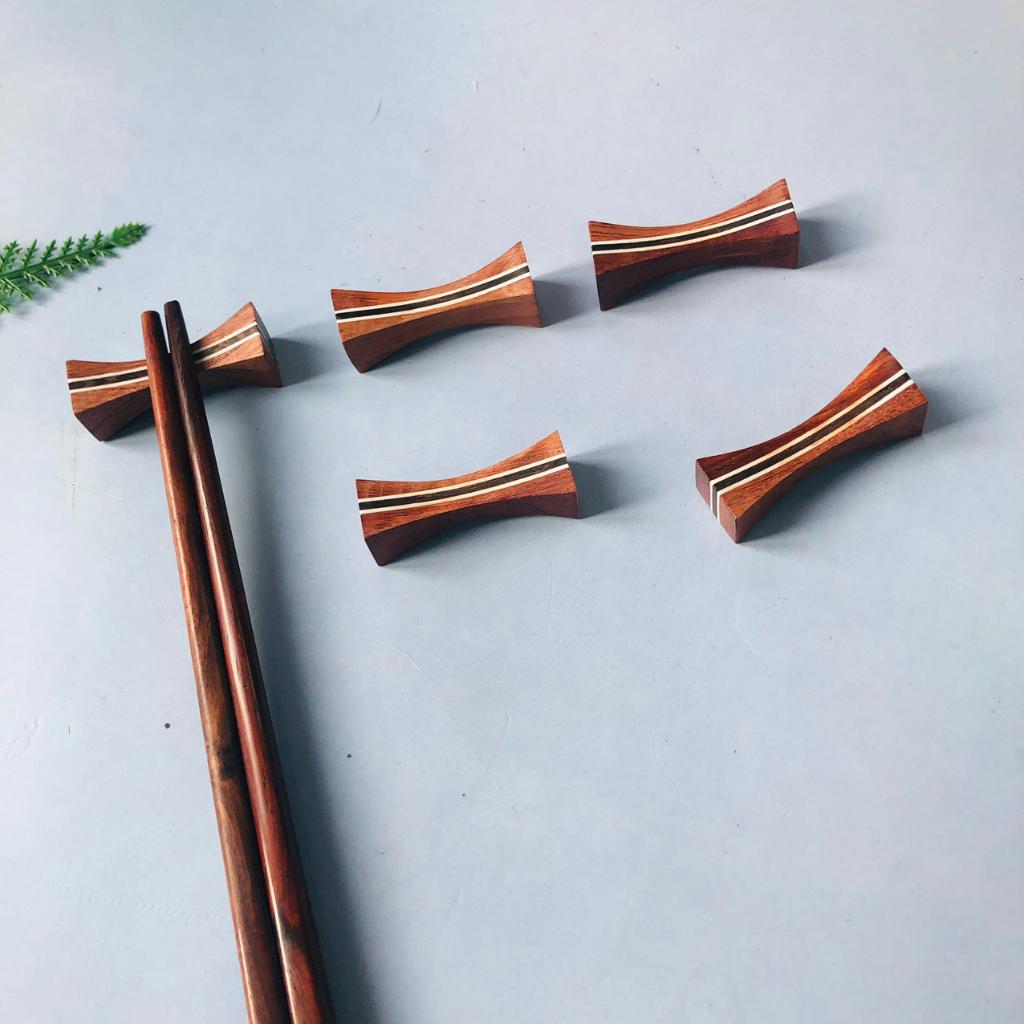 Gác/Kê Đũa Gỗ Hình Nơ Xinh Xắn, Thiết Kế Tối Giản Phong Cách Nhật Bản, Phụ Kiện Bàn Ăn Của Craft Closet