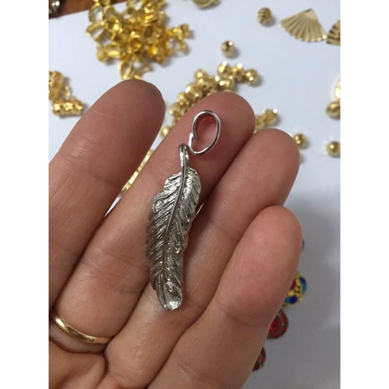 Charm lông vũ may mắn bạc 925 cao cấp làm vòng handmade