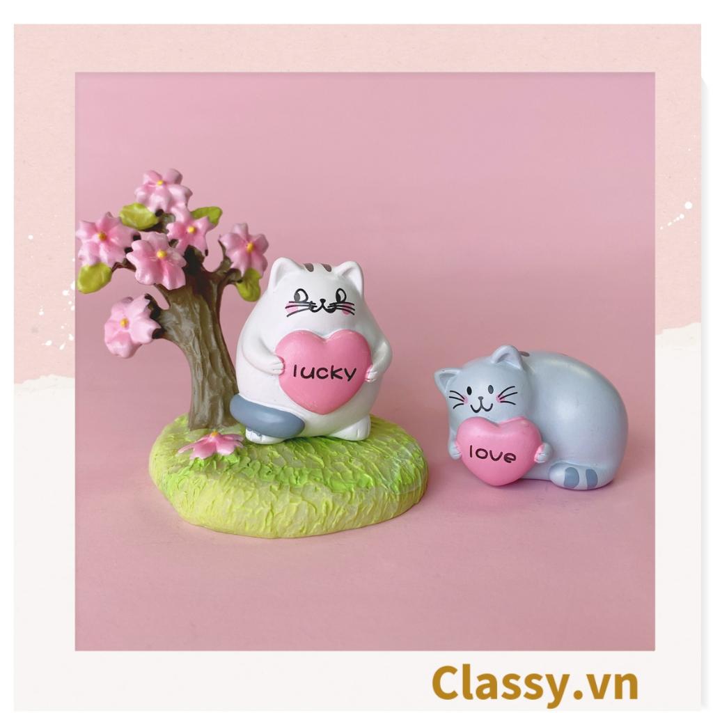 Mô mèo kitty  Classy cưng xỉu trưng bày ô tô, tiểu cảnh, bày bàn học, tủ sách, trang trí shop PK697