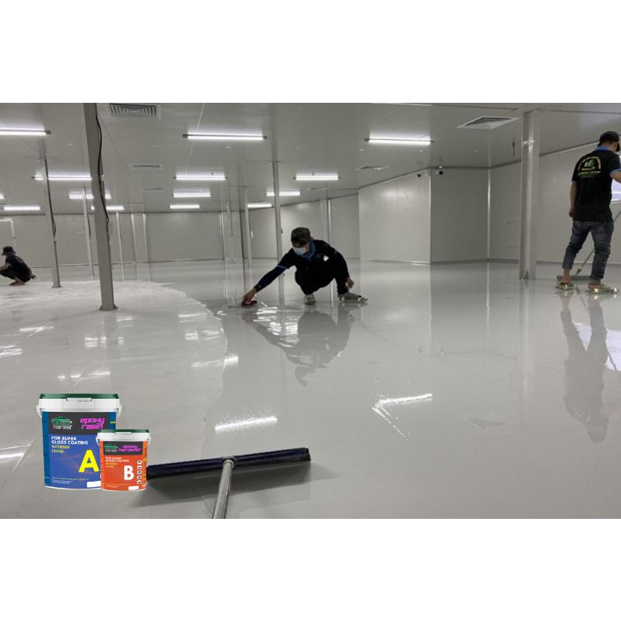 Sơn Chống Thấm TAIKOMI Epoxy Set 10 Lít - Chống thấm A /B trong suốt, sử lý chống thấm mặt sàn nhà vệ sinh,gạch men