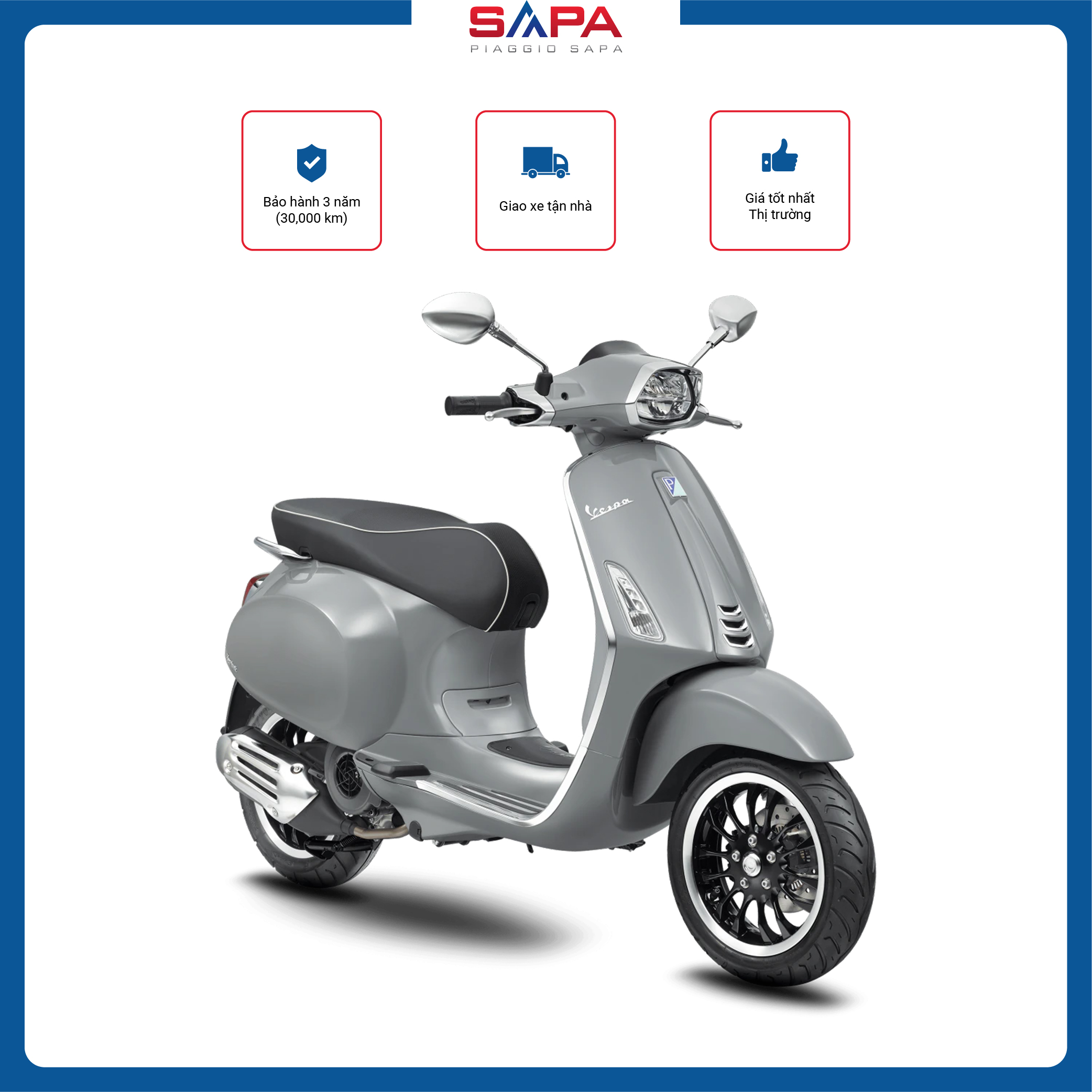 Xe Tay Ga Vespa Sprint 125 Grey Materia