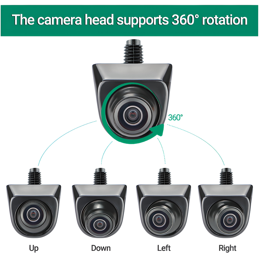 Camera tiến lùi và cạp lề ô tô GreenYi AHD899 1920x1080P xoay 360 độ cảm biến quang học, chống nước IP68