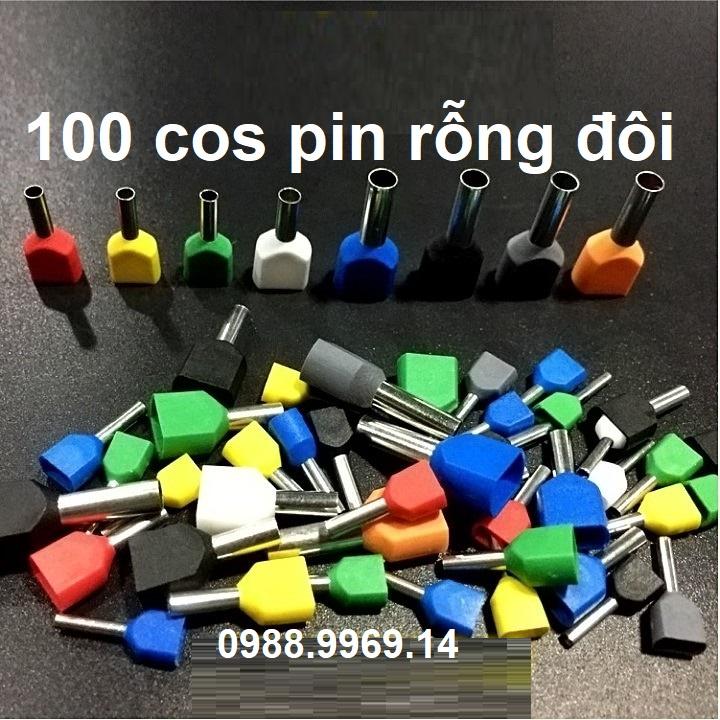 Cos pin rỗng đôi đủ loại TE đầu cốt dây điện pin rỗng túi 100 cái TE2508 TE4012 TE6014 TE10-14 TE16-14 đầu cos kim đôi