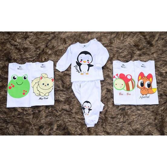 Combo 5 bộ đồ dài cho bé, đồ bé trai, đồ bé gái cotton 2 chiều hình ngẫu nhiên