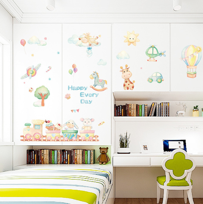 Decal trang trí tường - Đoàn tàu bánh kẹo