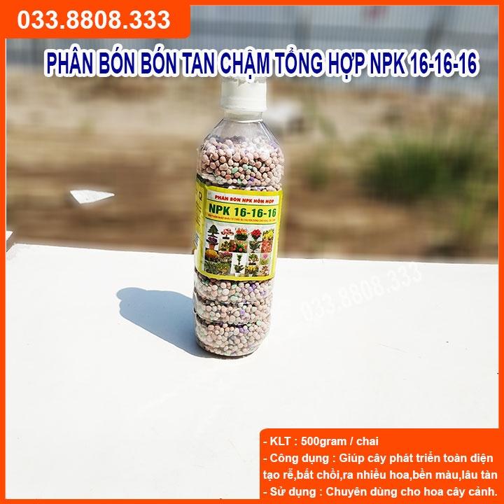 Phân bón chuyên hoa, cây cảnh NPK 16-16-16 chai 500gr