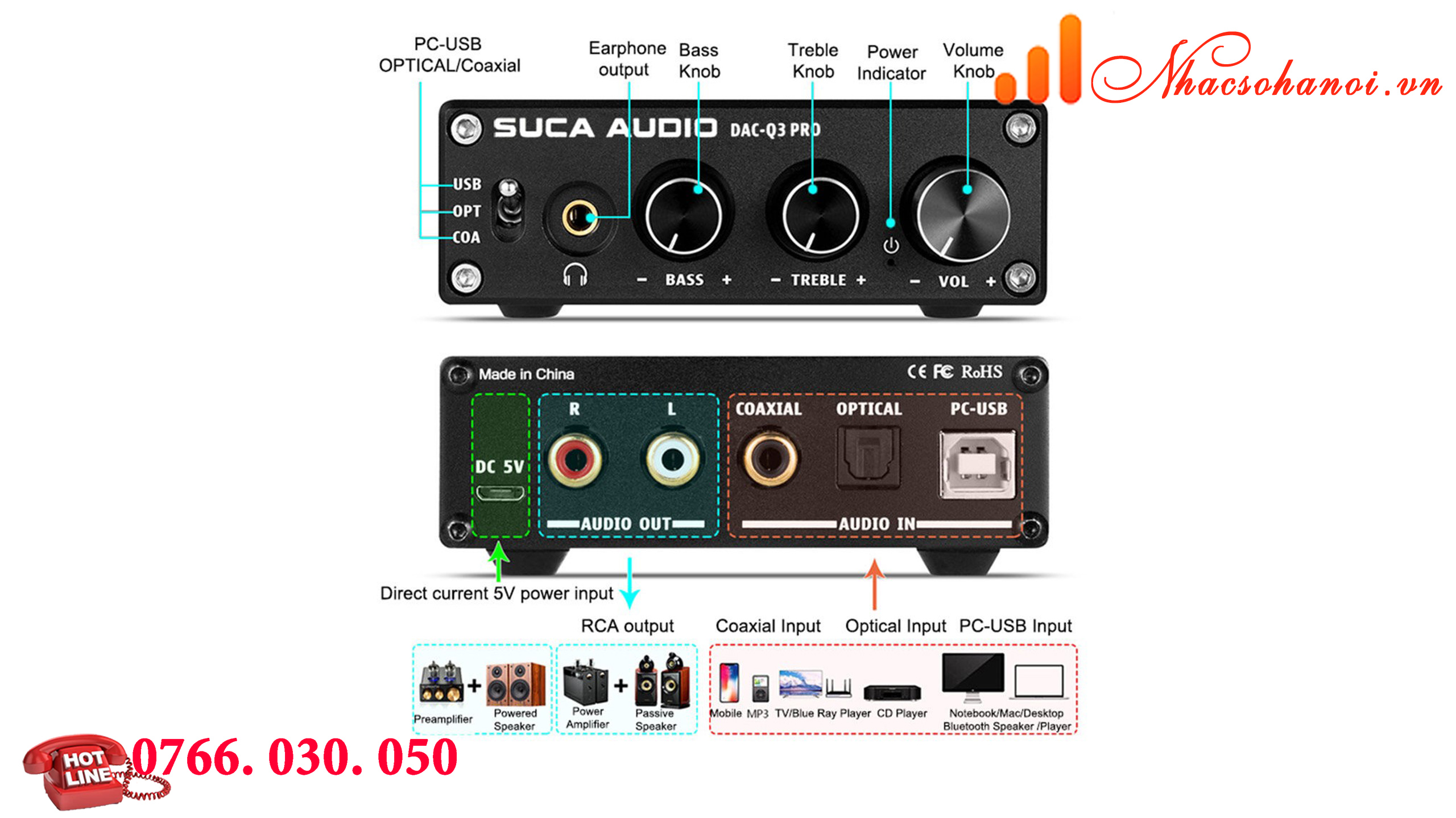 DAC Suca Q3 Pro – Giải Mã 24bit/192Khz - HÀNG CHÍNH HÃNG