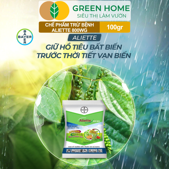 Chế Phẩm Trừ Bệnh Aliette 800WG GreenHome, Gói 100gr, Đặc Trị Thối Rễ, Lở Cổ Rễ, Xì Mủ Cho Cây Trồng