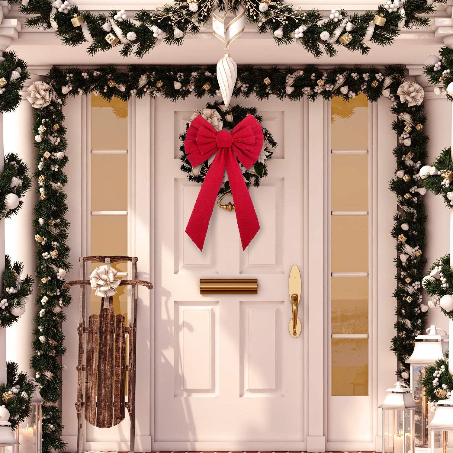 6 Cái Nơ Nhung Đỏ Lớn Nơ Giáng Sinh Ngày Lễ Giáng Sinh Treo Cung để Trang Trí Vòng Hoa Giáng Sinh hoặc Cây Topper Trang Trí Trong Nhà và Ngoài Trời