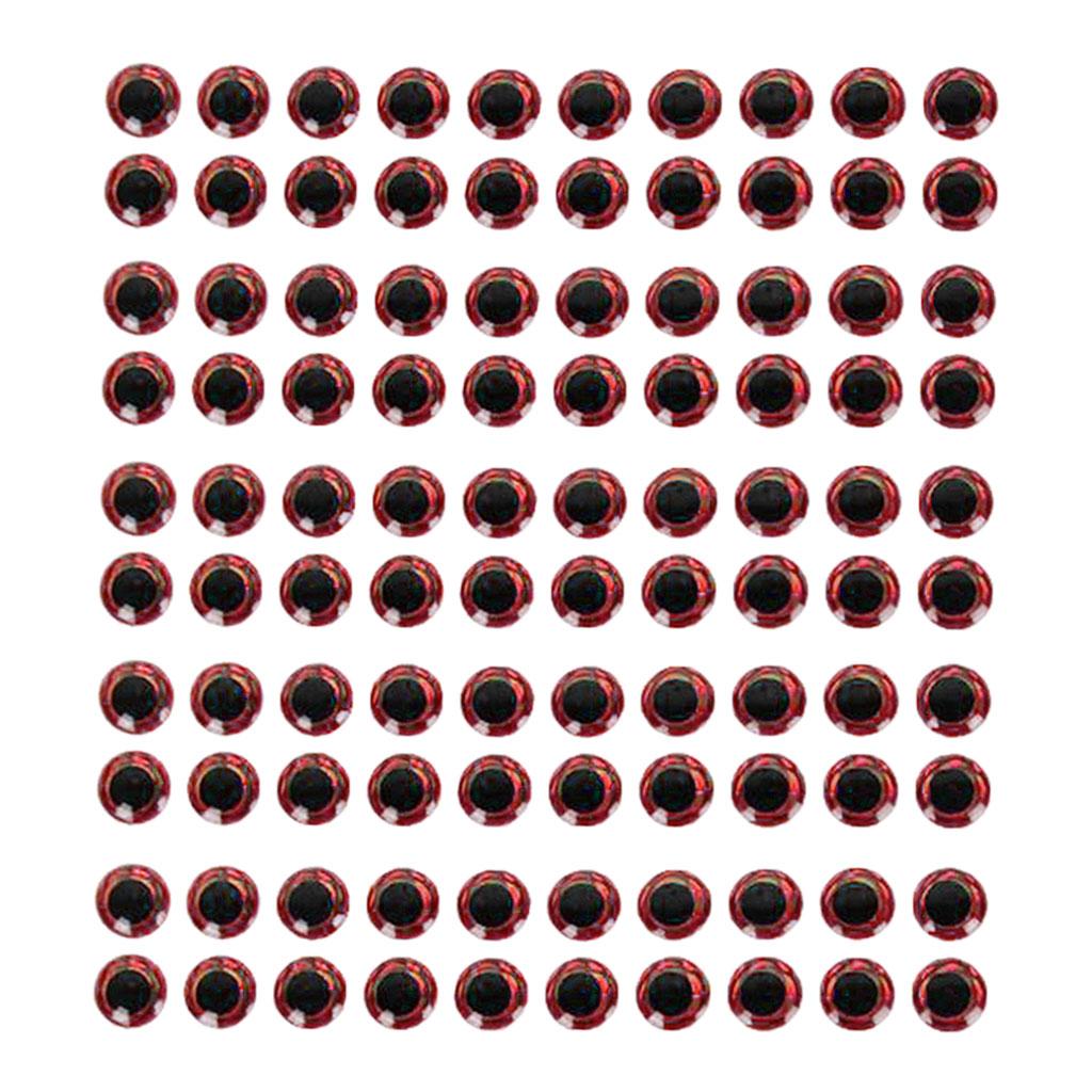 100pcs 6mm Fishing Lure Eyes 3D Holographic Eye Fly Tying Jigs Crafts Red