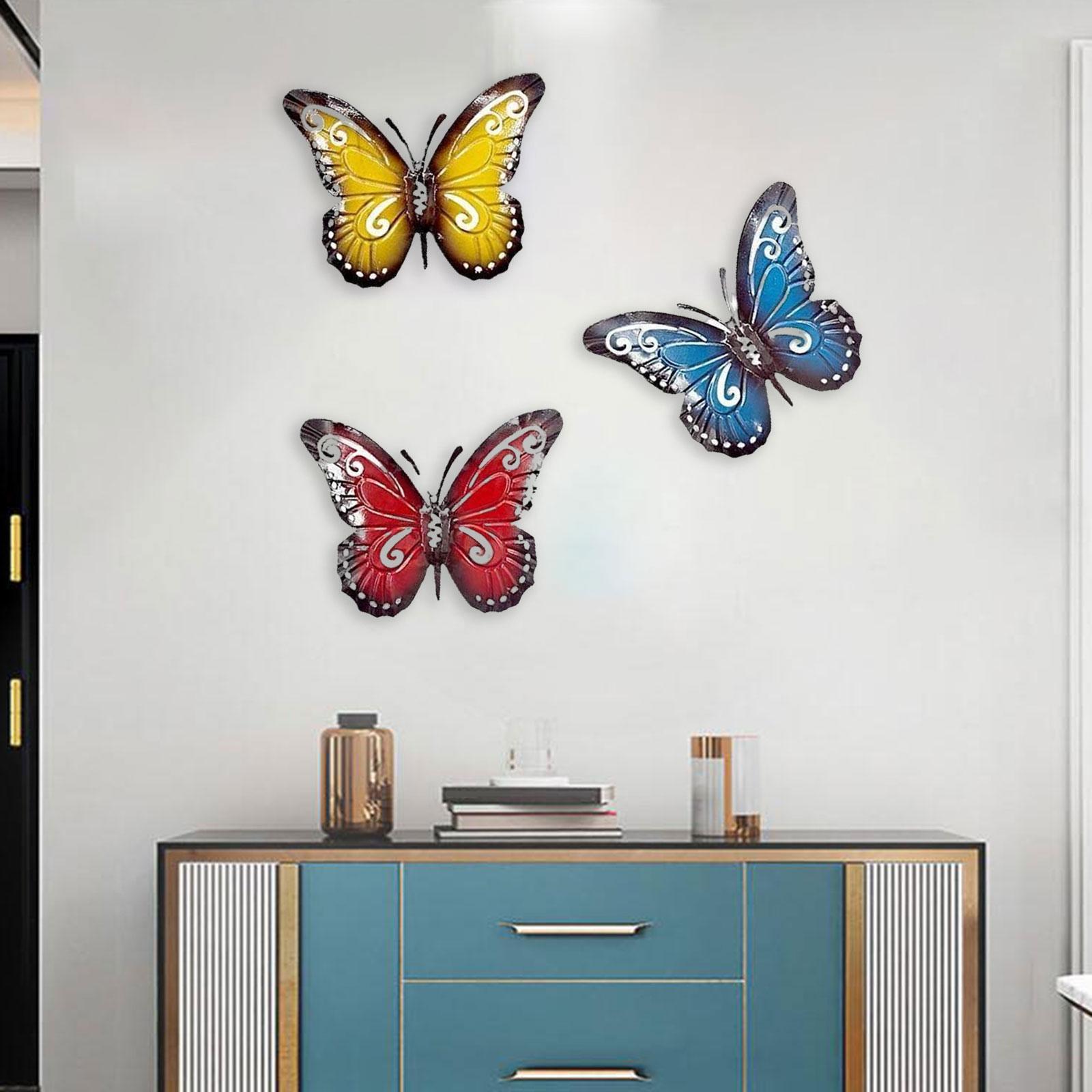 3x Modern Butterfly Wall Sculpture Decor Hanging for Home Porch Farmhouse