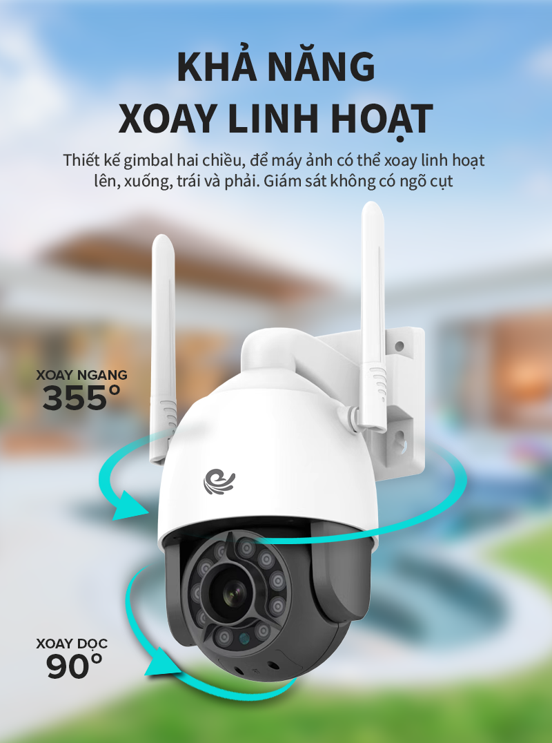 Camera Wifi Ngoài Trời Viet Star Quoc Te Model YS-8031, Độ Phân Giải 3.0Mpx, Đàm Thoại 2 Chiều - Hàng Chính Hãng