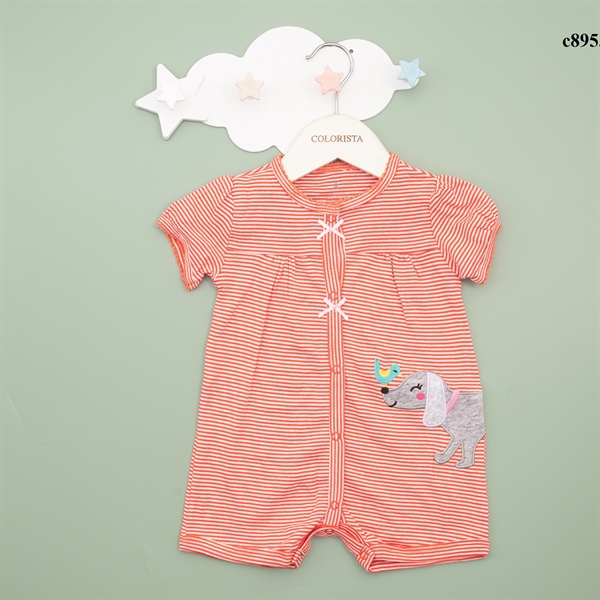 Body đùi màu cam kẻ ngang họa tiết con chó cho bé