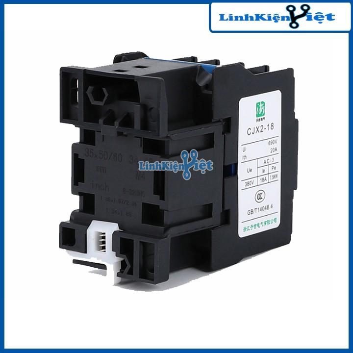 Khởi động từ contactor CJX2 380V 18A vỏ chống cháy, công suất lớn