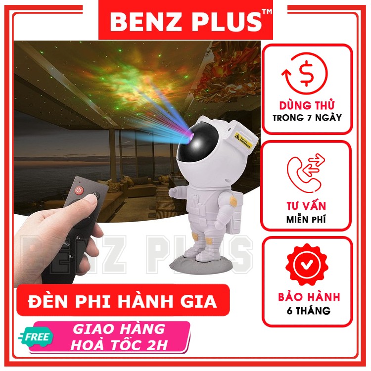 Đèn led phi hành gia BENZ chiếu bầu trời sao thiên hà phiên bản PREMIUM 2021 điều chỉnh nhiều chế độ qua điều khiển trang trí décor phòng ngủ, bàn làm việc