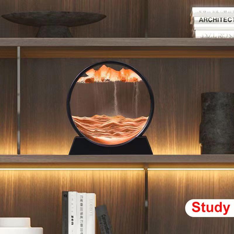 Tranh Cát Chuyển Động 3D Trang Trí Nghệ Thuật Hình Tròn, Tranh Cát Chảy Lún Mượt Mà Tăng Kiên Nhẫn Quà Tặng Sinh Nhật