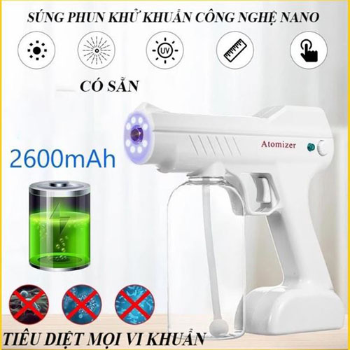 Máy khử khuẩn Nano cầm tay K6, máy phun khử trùng diệt khuẩn tia UV cao cấp, an toàn, tiện lợi