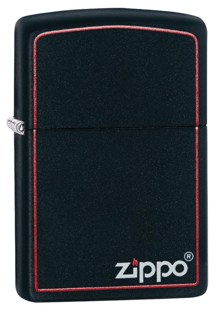 Bật Lửa Zippo Black Matte with Zippo Logo and Border