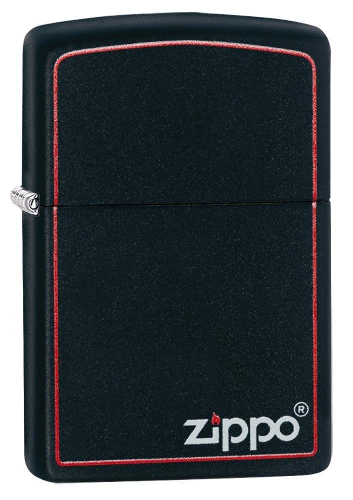 Bật Lửa Zippo Black Matte with Zippo Logo and Border