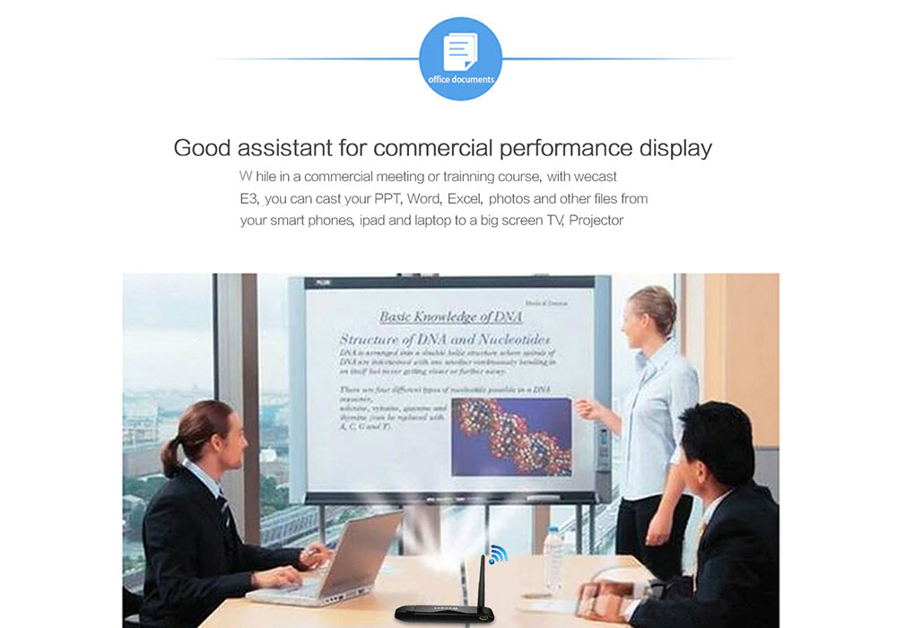 Thiết bị HDMI không dây Wecast E3 - Thiết bị kết nối điện thoại với tivi, máy chiếu. WECAST E3 Dlna Airplay Wifi Display Miracast Tv Dongle Hdmi Receiver Mini Android Tv Stick Full Hd Rk3036 With External Ăng ten - Hàng Chính Hãng