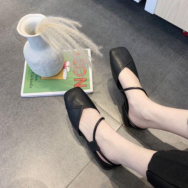 Giày sandal mũi vuông phong cách tiểu thư 3p sang chảnh