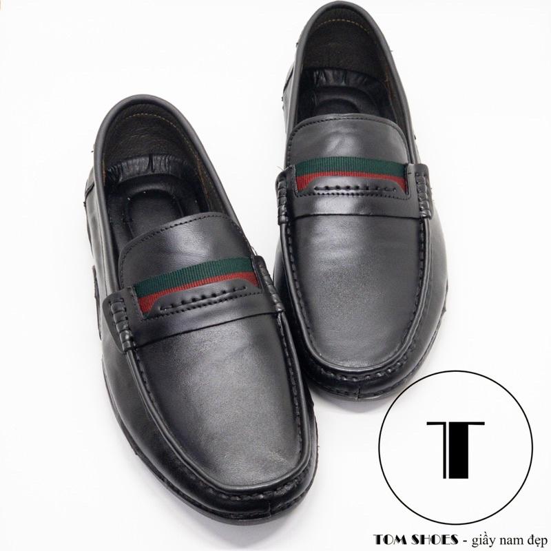 Giầy lười slipon da bò thật 100% Tomshoes