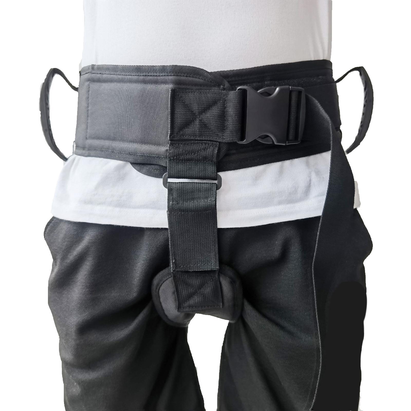 Transfer Care Belt Auxiliary Strap Walking Training Standing Breathable Long Strap Gait Belt for Patient Elderly Bedridden Band Black