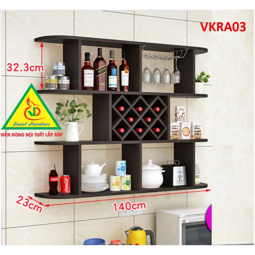 Kệ rượu trang trí treo tường VKRA03