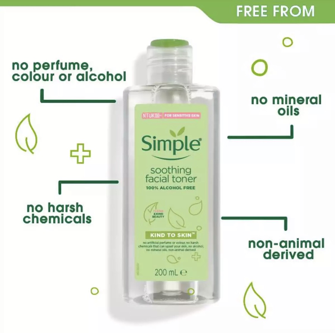 Nước Hoa Hồng Simple Kind To Skin Soothing Facial Toner (200ml)