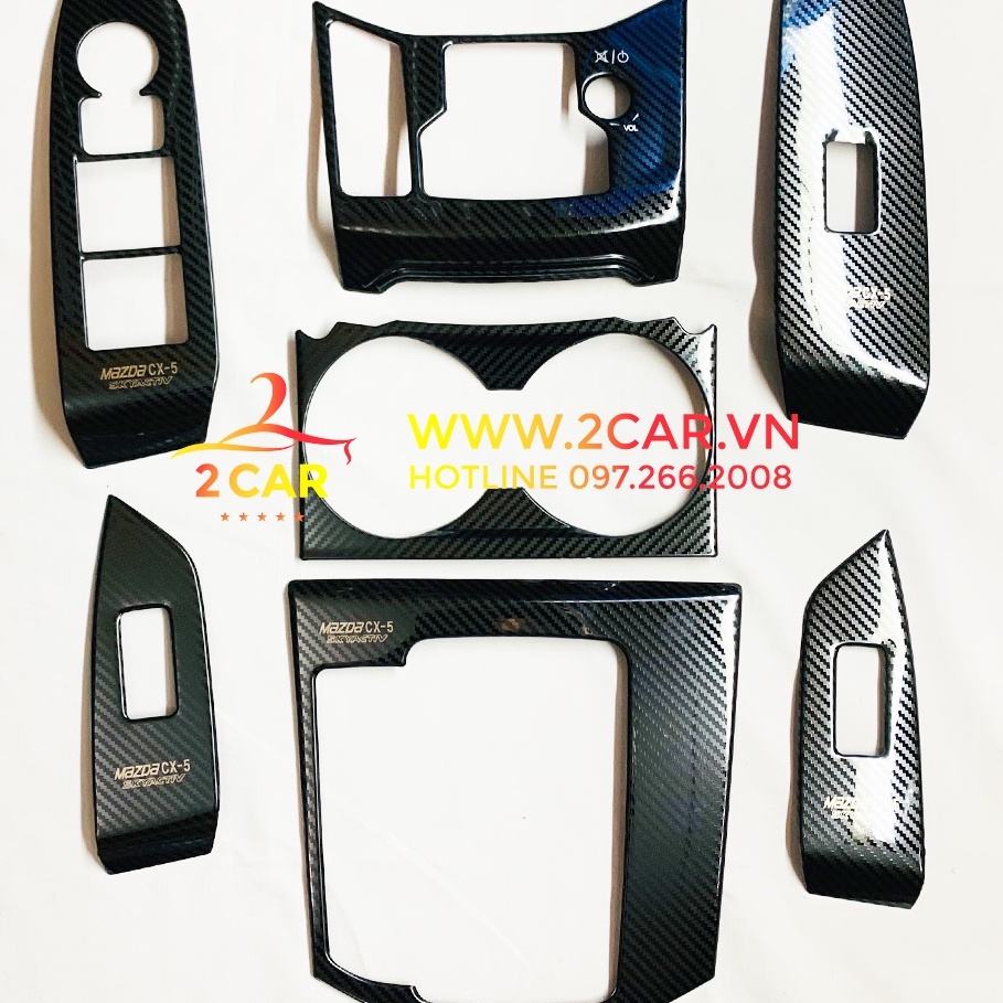 Ốp nội thất Carbon xe Mazda CX5/ Cx-5 2018 2019 2020 2021 2022 vân Cacbon kim loại cao cấp