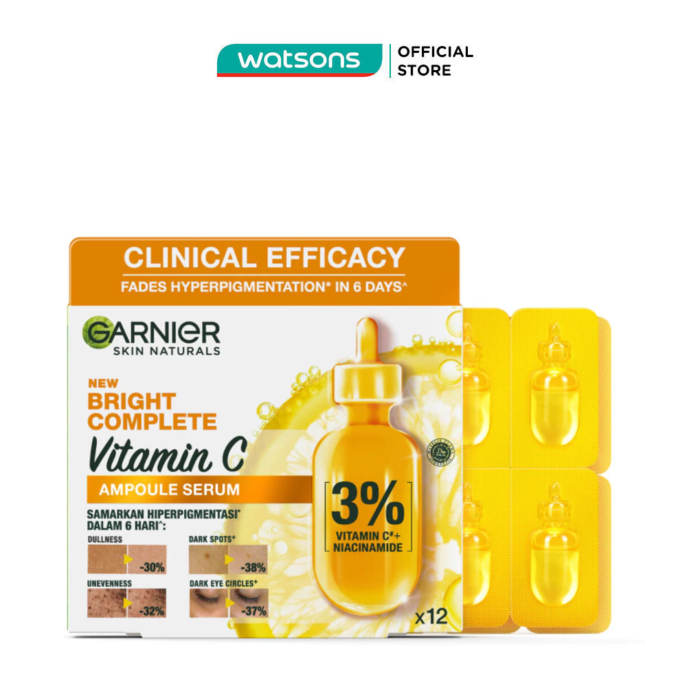 Tinh Chất Cô Đặc Garnier Skin Naturals Sáng Da Bright Complete Vitamin C Ampoule Serum 1.5ml x 12