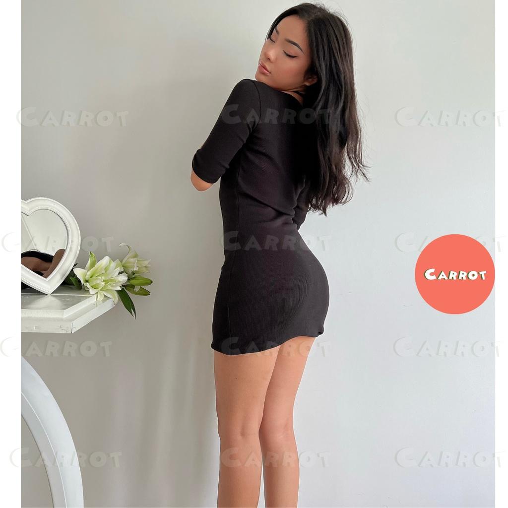 Đầm body sexy hở ngực thiết kế chất thun đi tiệc sang trọng váy nữ dáng ngắn ôm body carrotxinhdep (63)