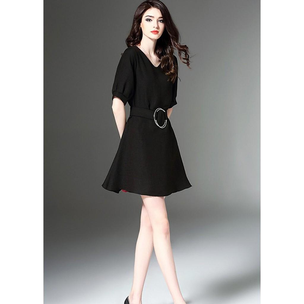 Đầm Xòe Dự Tiệc Phối Khoen Eo BY6307