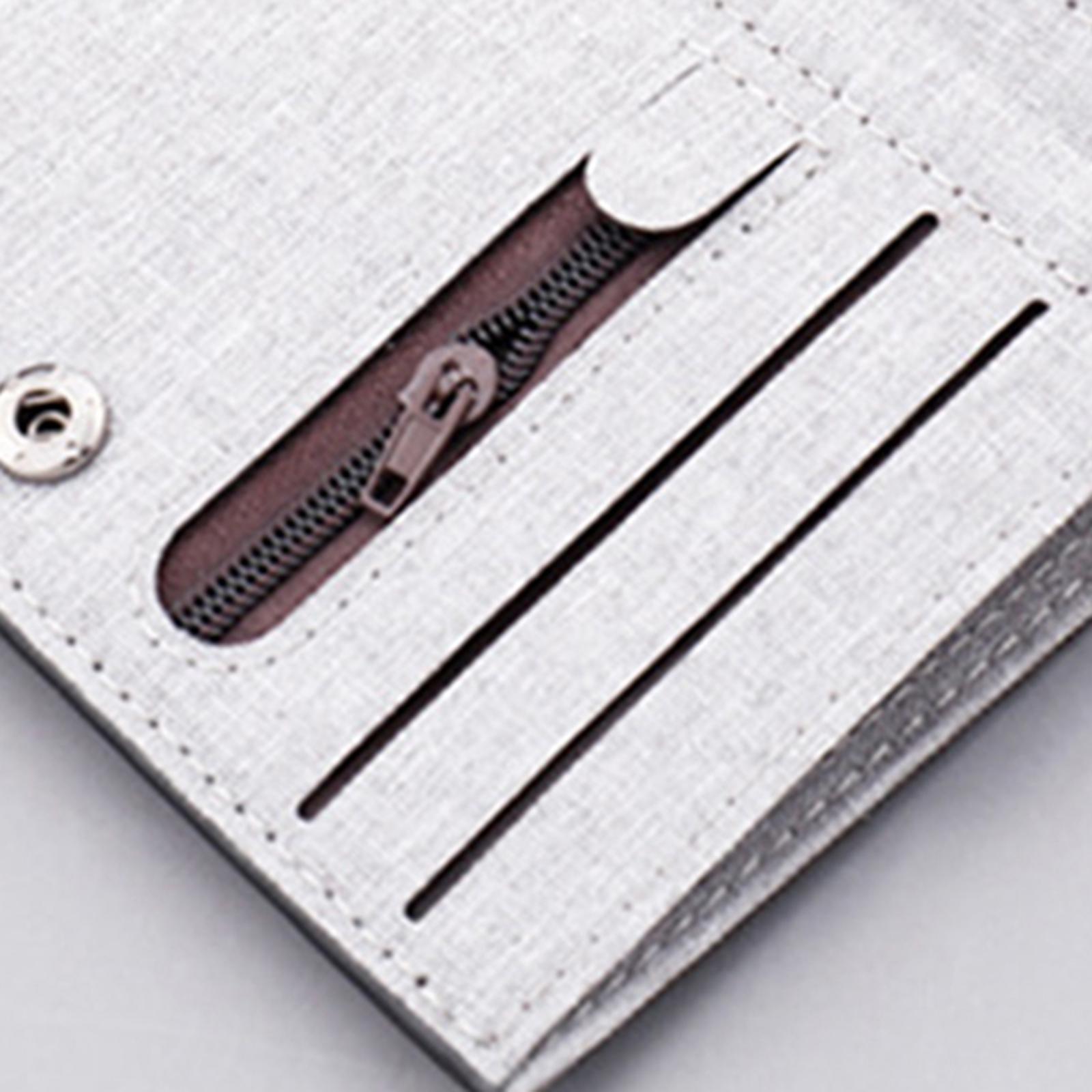 Men Canvas Wallet Short Money Holder Credit  Holder   Foldable Vertical Bifold