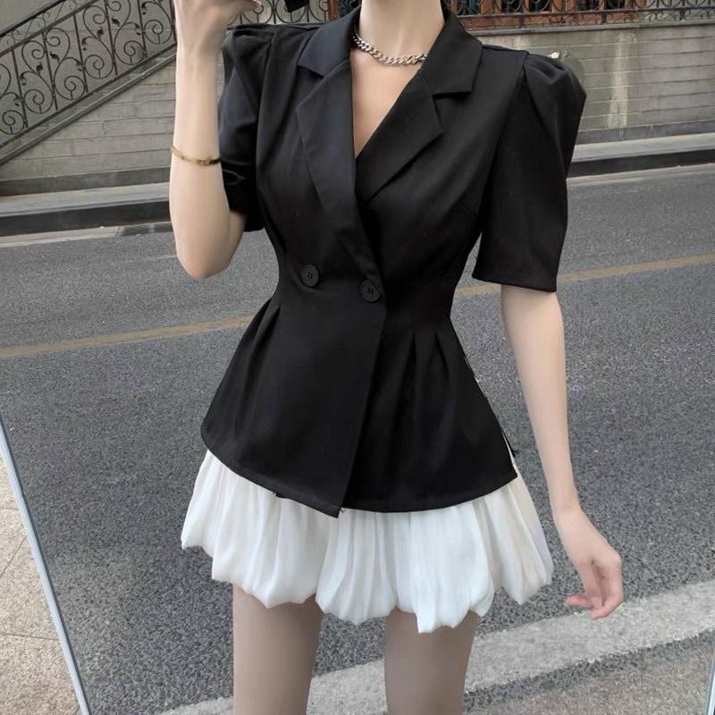 Sét áo vét + chân váy xếp ly Elana Boutique