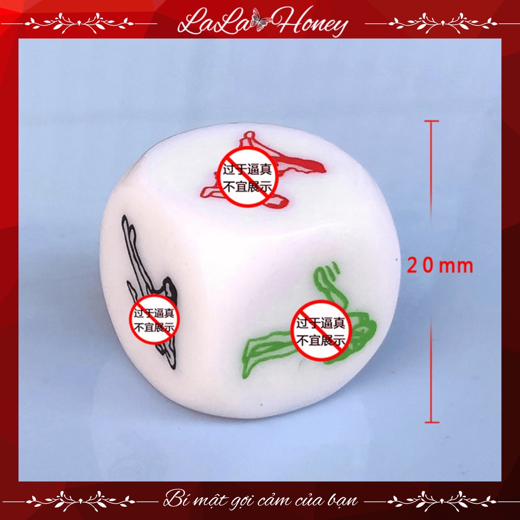 Xúc xắc TÌNH YÊU xí ngầu 12 mặt tình yêu cỡ lớn 25mm, nhiều kiểu dáng lạ tư thế độc đáo cho các cặp đôi, couple vui nhộn