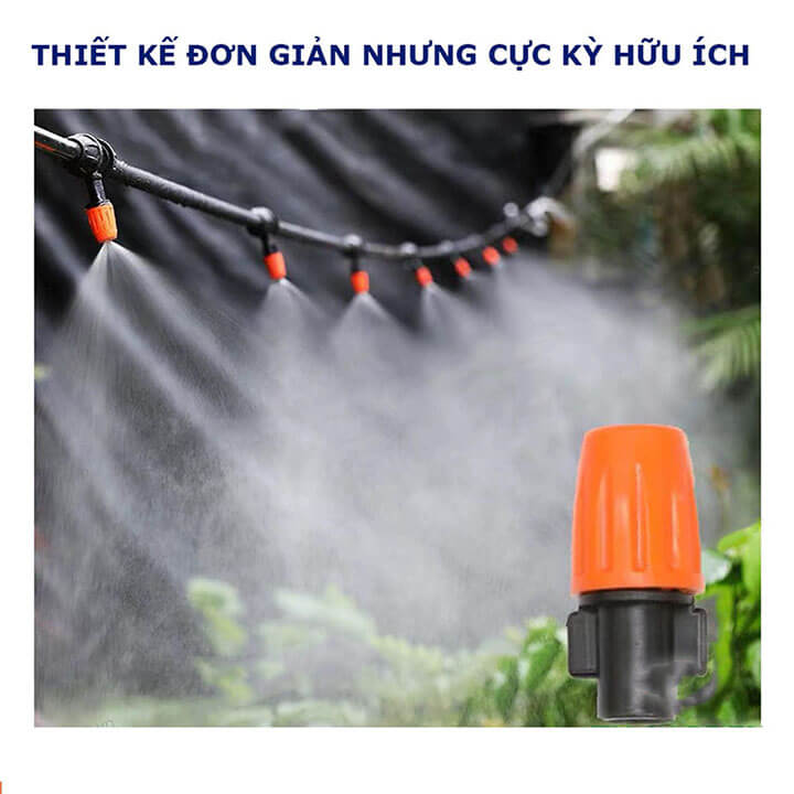 Hệ thống phun sương tưới cây làm mát tự động 10 mét dây 10 béc tưới, ống tưới cây nhỏ giọt tự động, vòi phun sương